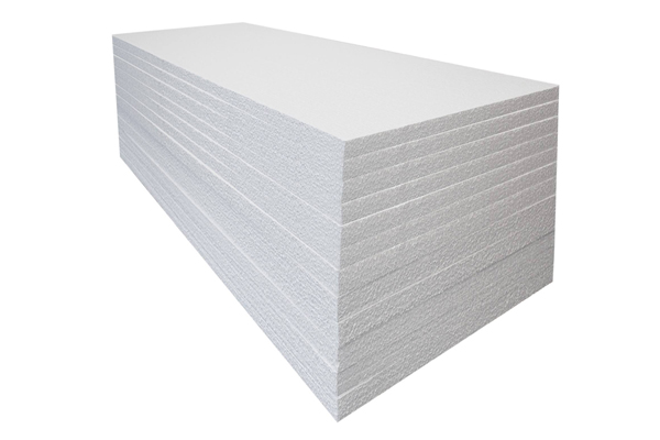 A white polystyrene sheet on a white background.